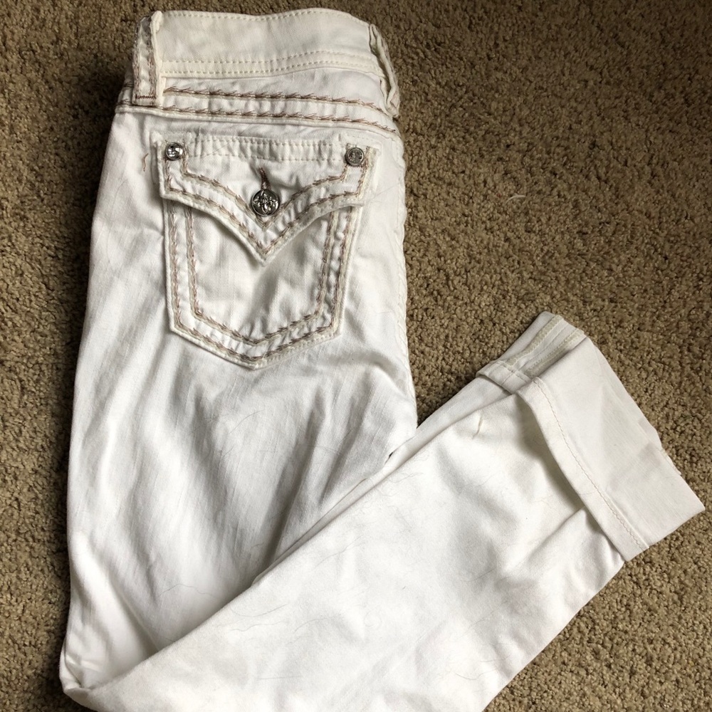 White Miss Me Skinnies